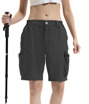 Women's Lightweight Hiking Cargo Shorts Quick Dry Athletic Shorts for Camping Travel Golf with Zipper Pockets