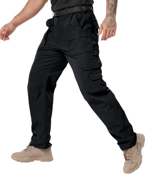 Men's Cargo Tactical Pants, Stretch Waistband, Durable Ripstop Cargo Pants for Men
